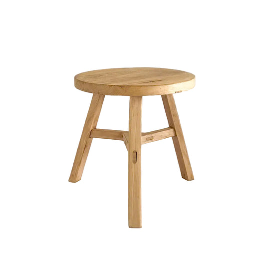 Wooden stool on a white background