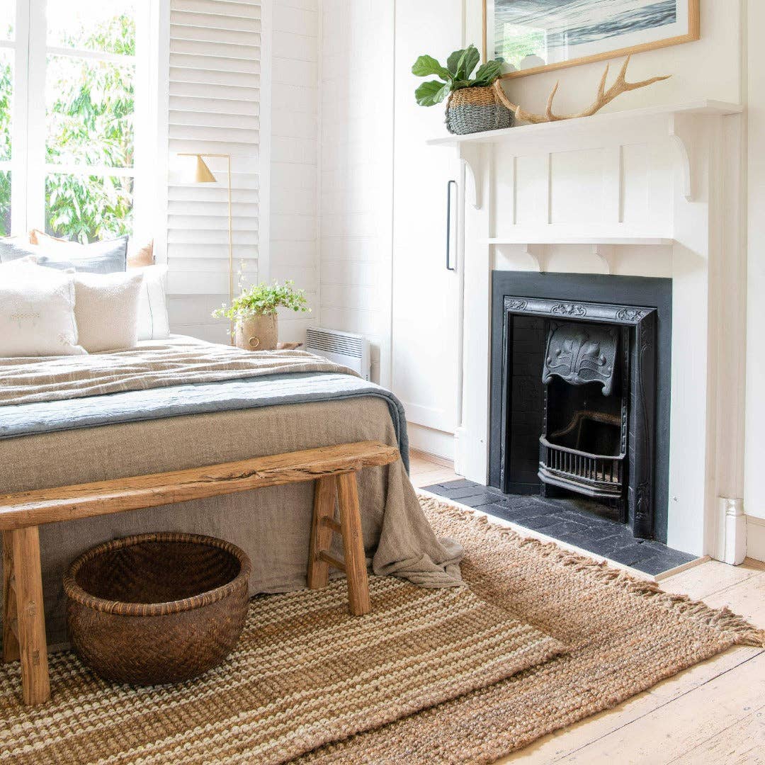 Fringed Natural Jute Oversized Mat