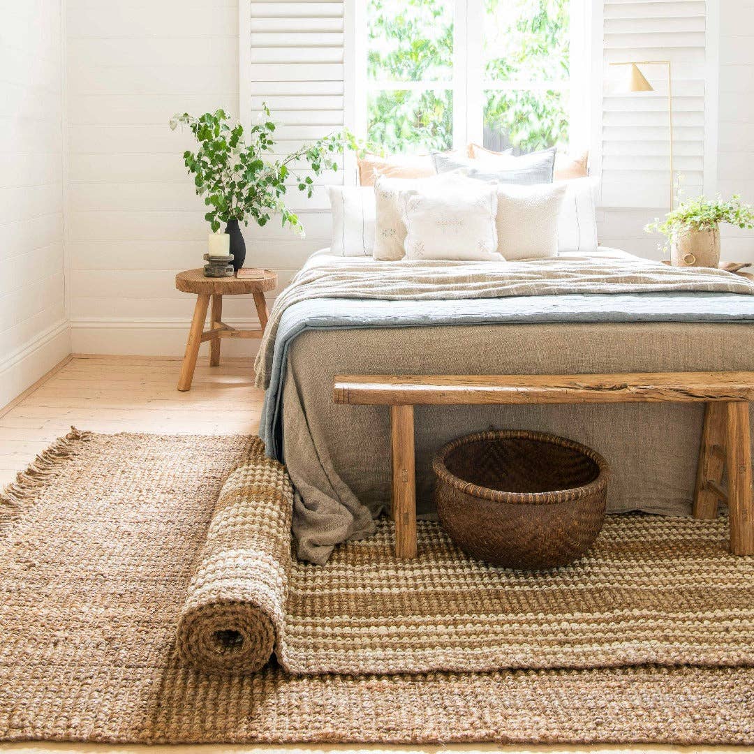 Fringed Natural Jute Oversized Mat