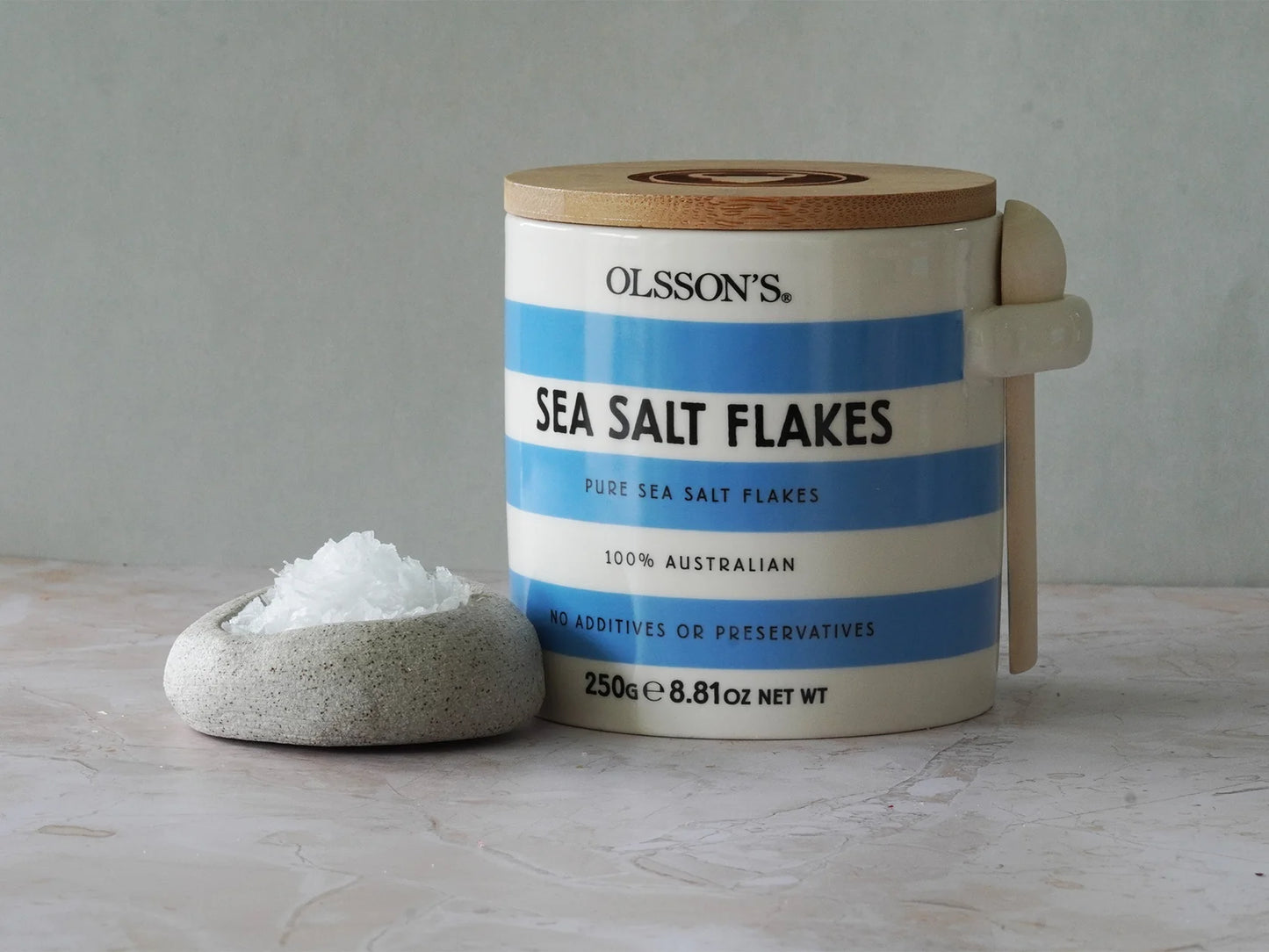 Sea Salt Flakes Stoneware Jar 250gm