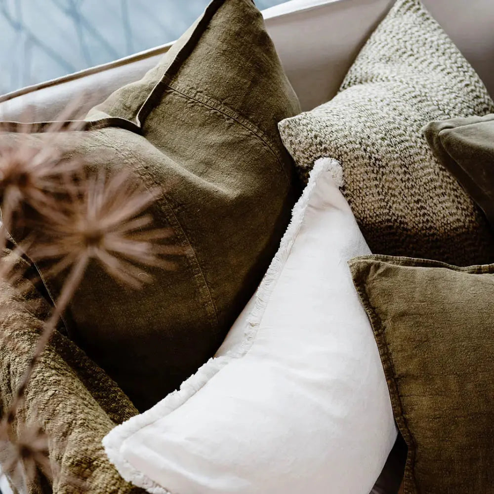 Luca Cushion Olive 50x50 - Willow + Hutch