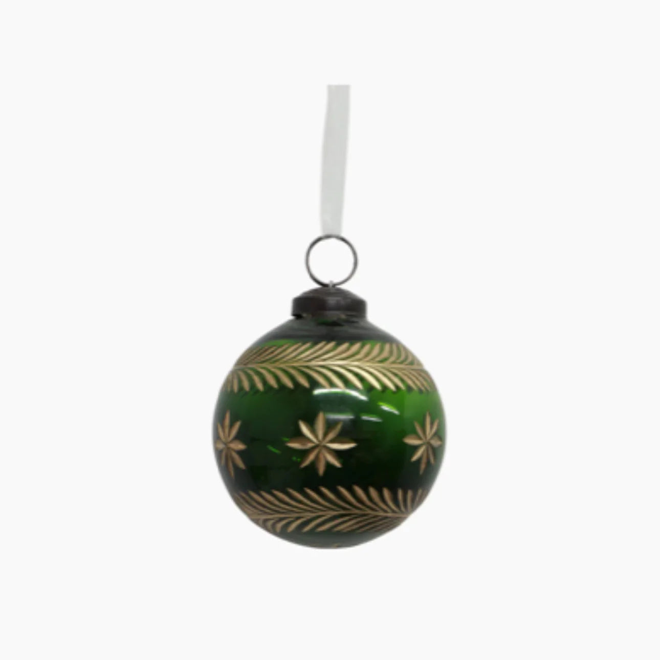 Amina Glass Bauble Green