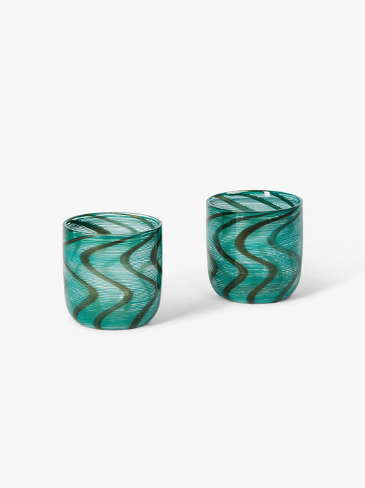 Swirl Green Tumblers Set of 2