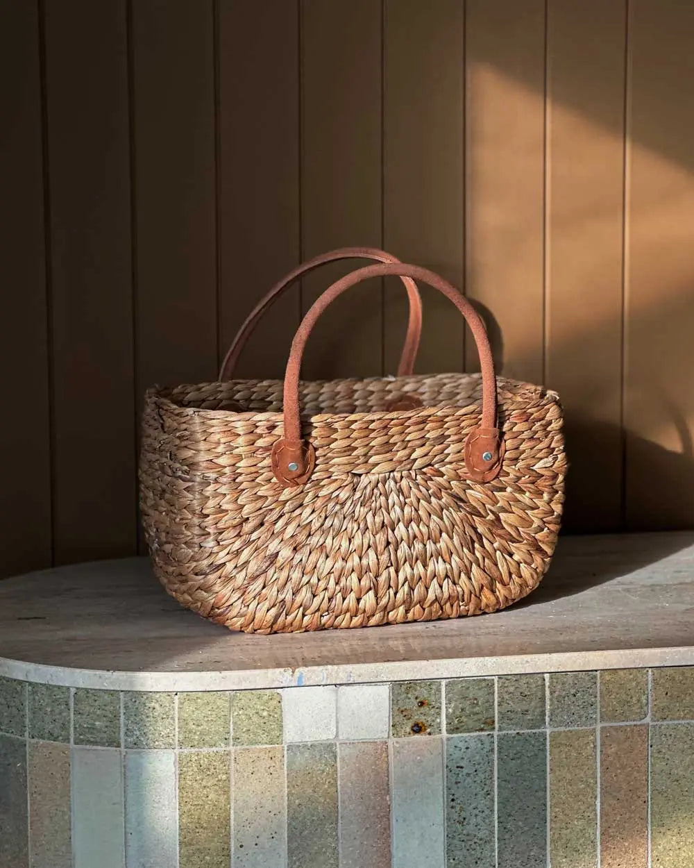 Harvest Market Basket Small Suede 