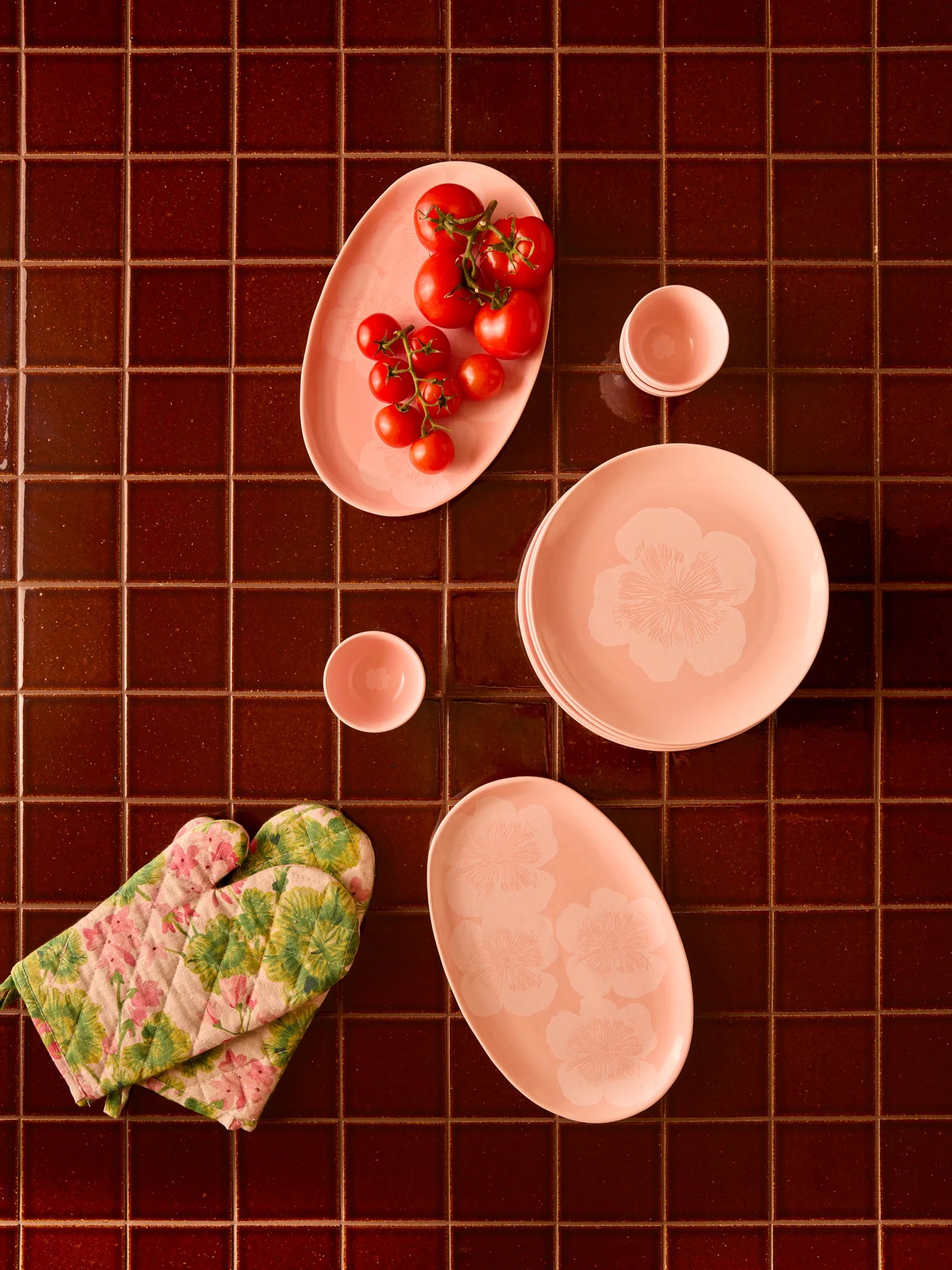 Jardin Pink Oval Plate