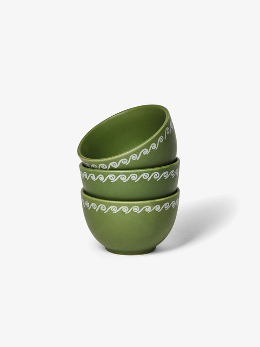 Vines Green Bowls Set of 3