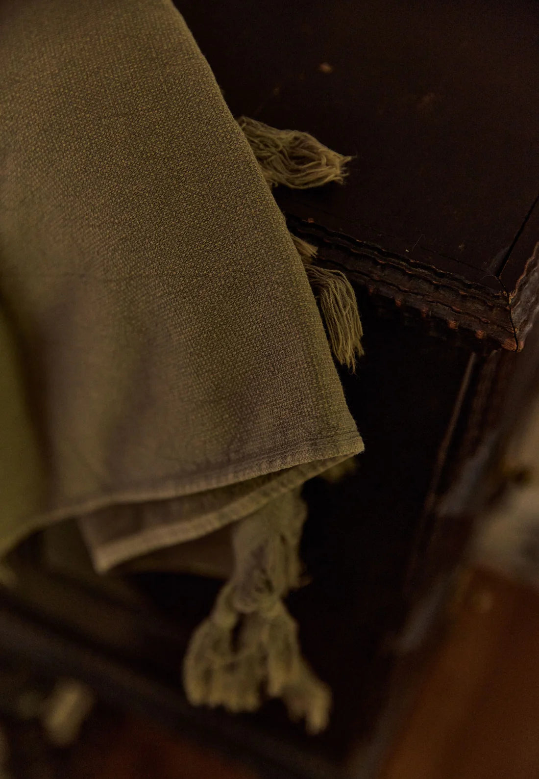 Vintage Wash Hand Towel Olive