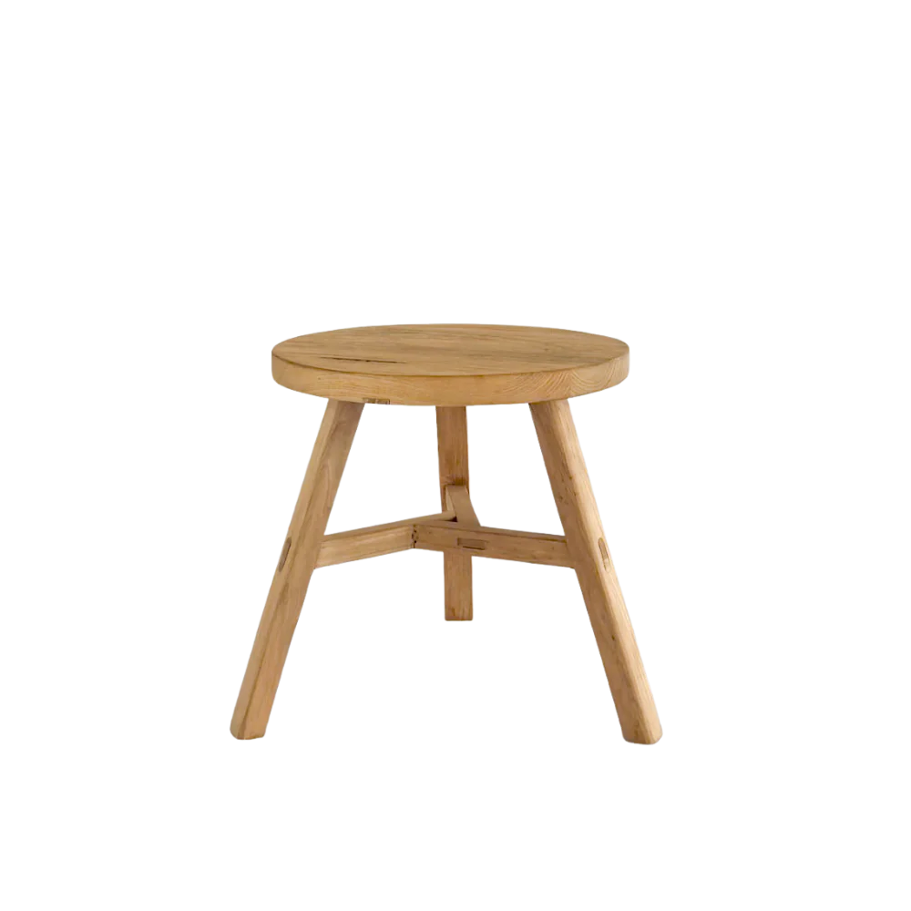 Round Elm Side Table