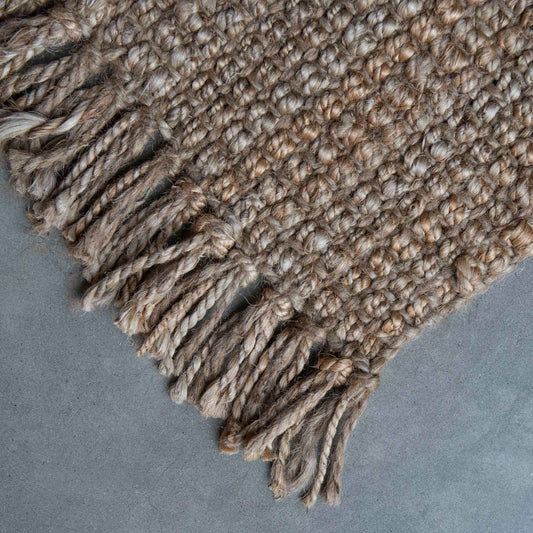 Fringed Natural Jute Oversized Mat
