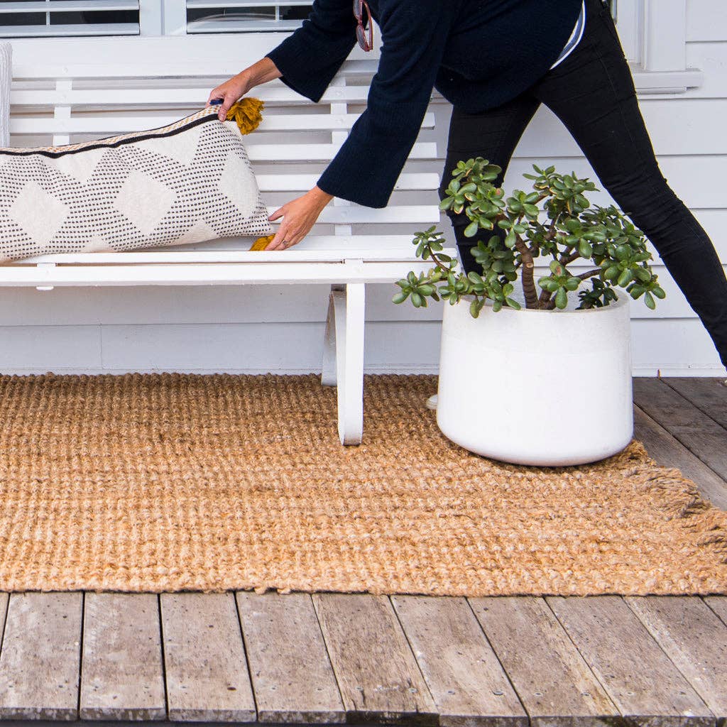 Fringed Natural Jute Oversized Mat