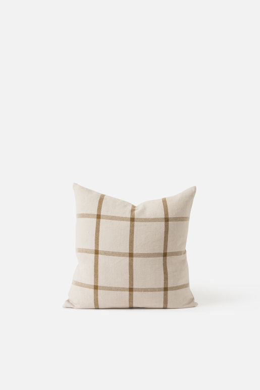 Check design cushion on a white background