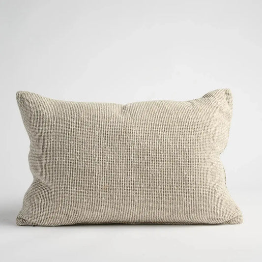 Verdure Linen Lumbar Cushion on white background