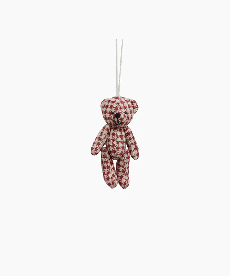 Red Gingham Hanging Teddy Decoration