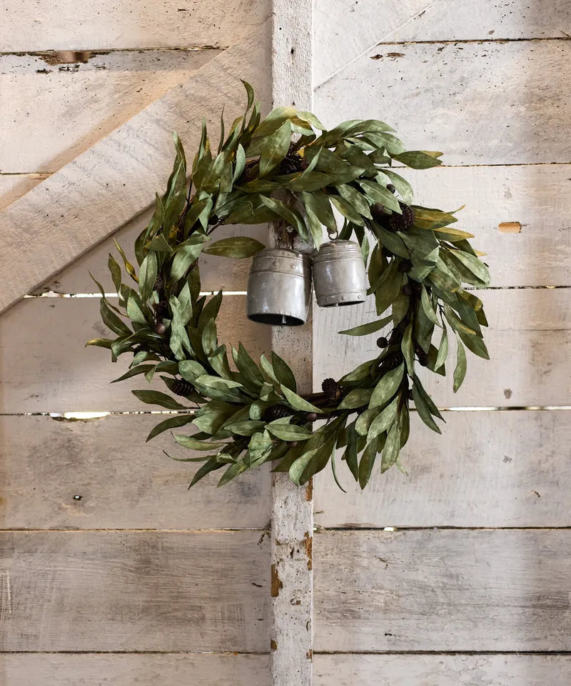 Eucalyptus and Brown Wood Berry Wreath Large