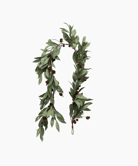 Eucalyptus and Brown Wood Berry Swag