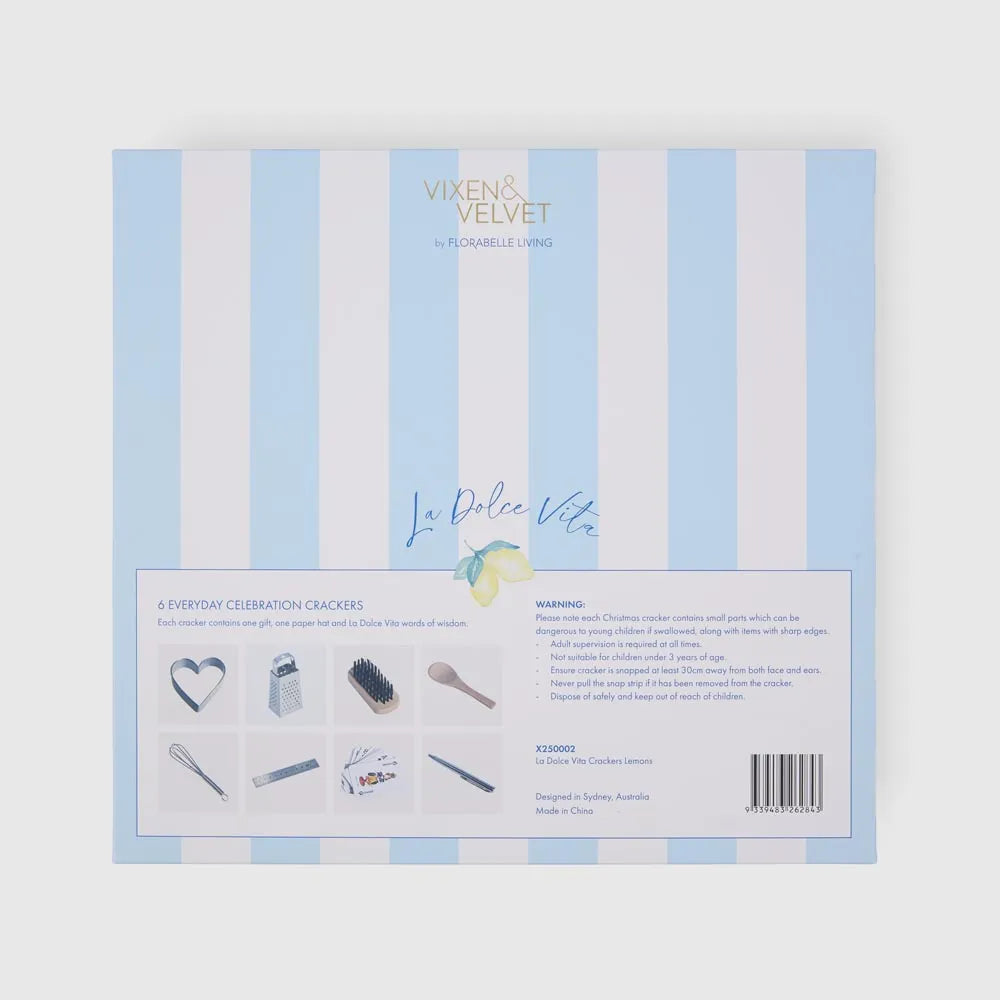 La Dolce Vita Lemon Christmas Crackers – Pack of 6