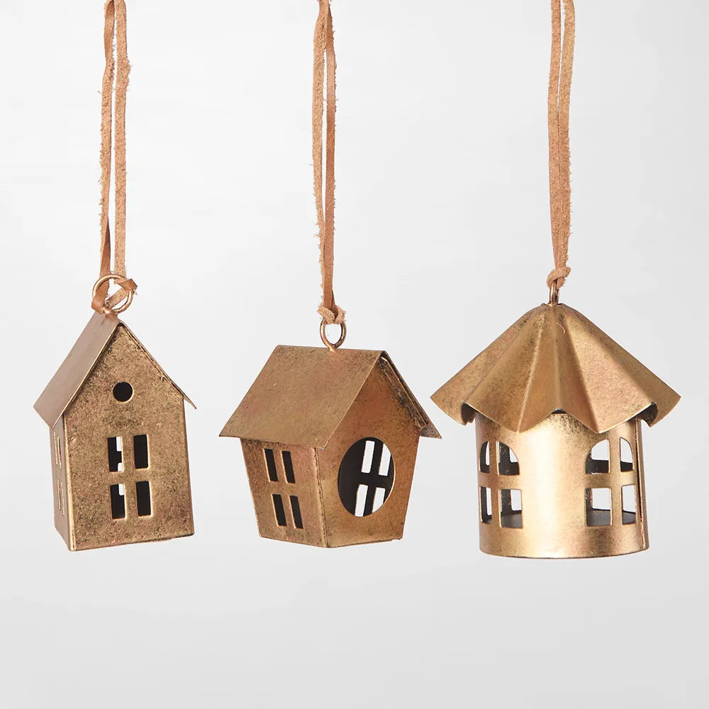 Brass Bird Houses Ornament