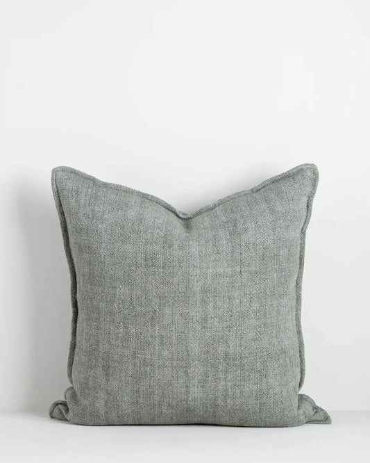Flaxmill Cushion Sage on white background
